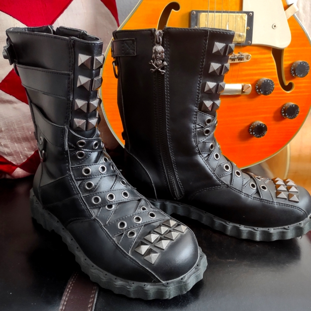 Tripp NYC goth boots, black, women's size 5(?)